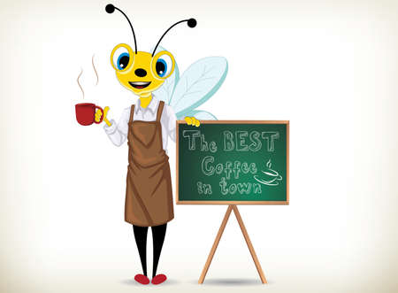 Illustration of barista beeのイラスト素材