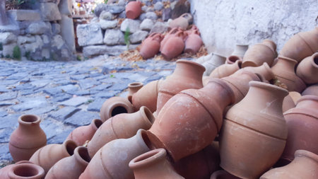 Turkish traditional pitchersの写真素材