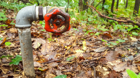 Old rusty water valve