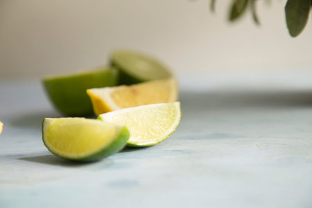 lemon on the tableの写真素材