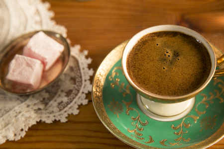 turkish coffee on the tableの写真素材