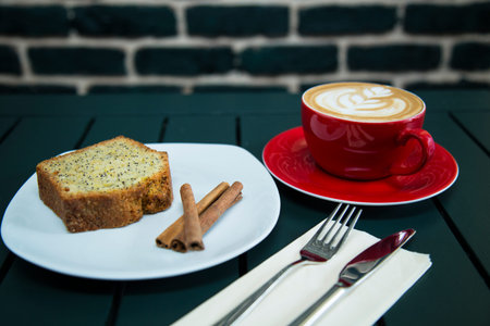 latte and carrot cake