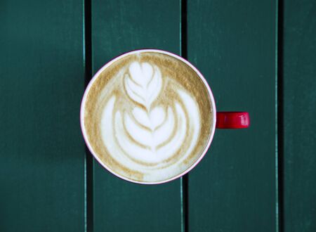 lattes on the tableの写真素材