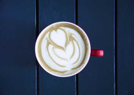lattes on the tableの写真素材