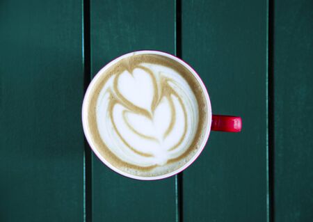 lattes on the tableの写真素材