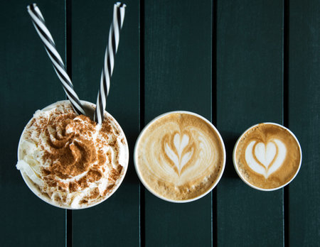 latte served on table