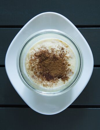 Rice pudding on the tableの写真素材