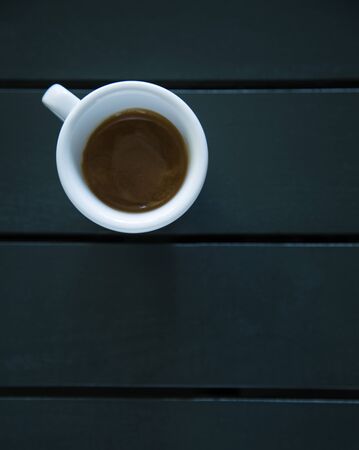espresso served on tableの写真素材