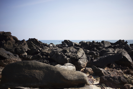 Rocks with unique shapes at the woman island Thailandの写真素材