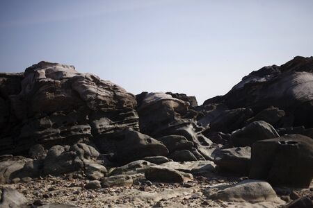 Rocks with unique shapes at the woman island Thailandの写真素材