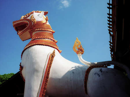 Lion Of Temple Thai Architectureの写真素材