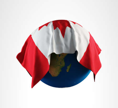 Earth Flag of Canada 3D Render Hi Resolutionの写真素材