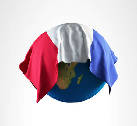 Earth Flag of France 3D Render Hi Resolutionの写真素材