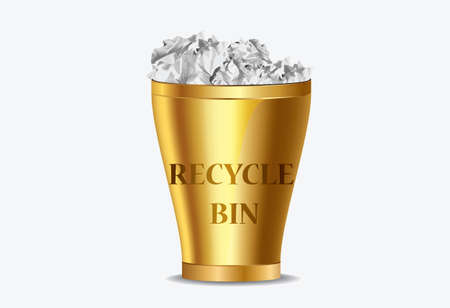Recycling Bin Vector Icons Goldのイラスト素材