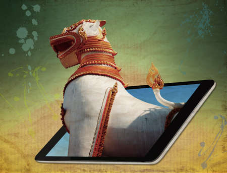 Naga With ipadの写真素材