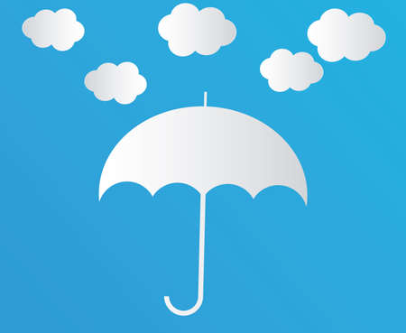 White Cloud with umbrella のイラスト素材