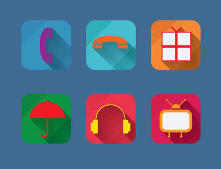 Vector illustration of flat life style iconsのイラスト素材