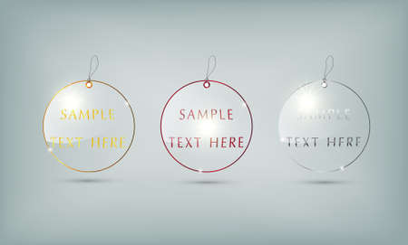  Glass Tags Template on gray backgroundのイラスト素材