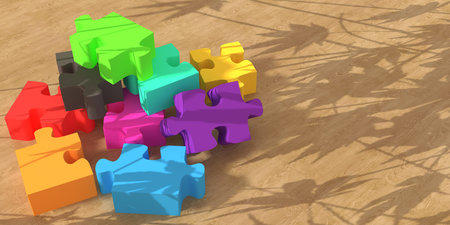 Glossy colorful  on wood  floor 