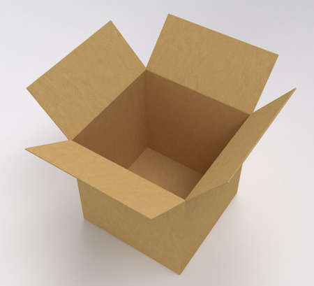 Brown box on white の写真素材