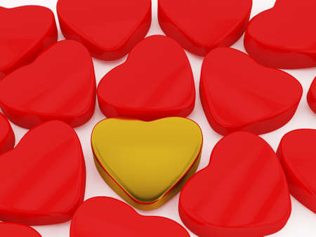 Red and gold Heart  Valentine s Dayの写真素材