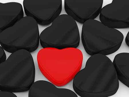 Black and red Heart  Valentine s Dayの写真素材