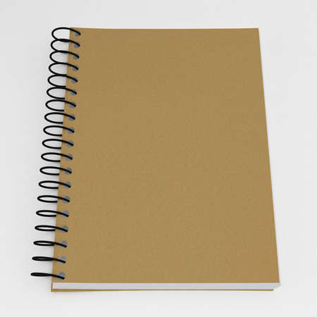 Brown  Notebook on  white の写真素材