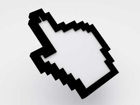 Hand mouse cursor on white の写真素材