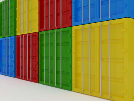 Colorful containersの写真素材
