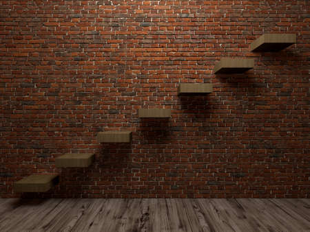 Staircase to success interiors perspective on texture Wall  created on computerの写真素材