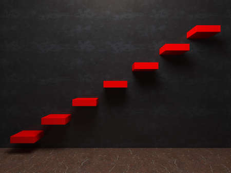 Staircase to success interiors perspective on texture Wall  created on computerの写真素材