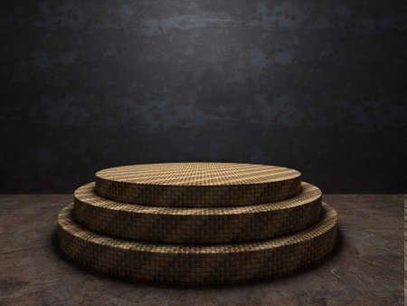 Podium of Success  in interiors perspective on background texture  created on computerの写真素材