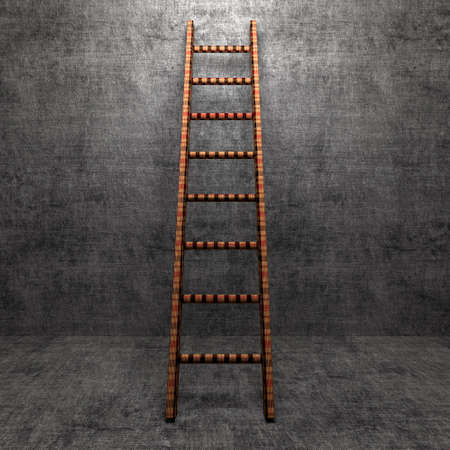 Ladder of Success  in interiors perspective on background texture  created on computerの写真素材