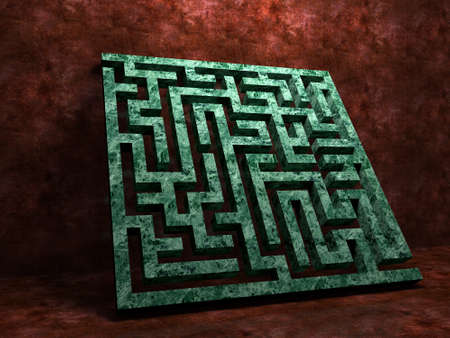 A labyrinth  in interiors perspective on background texture  created on computerの写真素材