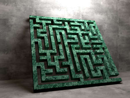 A labyrinth  in interiors perspective on background texture  created on computerの写真素材