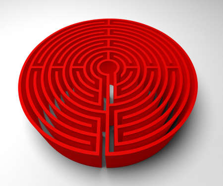 A labyrinth  in interiors perspective on background texture  created on computerの写真素材