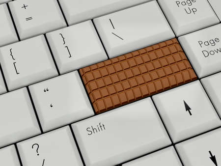 Laptop Keyboard With chocolate Enter Keyの写真素材