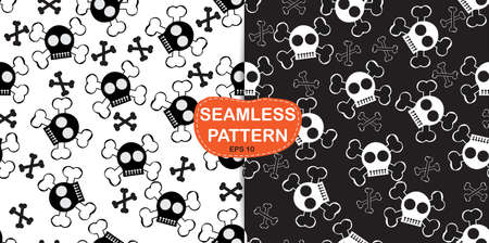 Set seamless pattern Halloween, illustration のイラスト素材