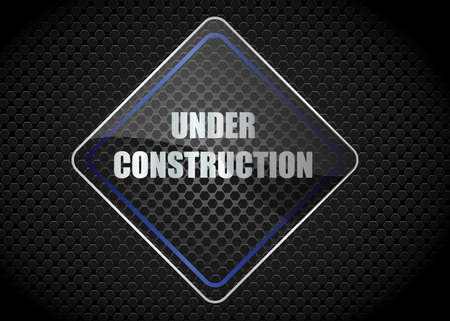 Metal Under construction Text glass abstract background style vector illustration.のイラスト素材