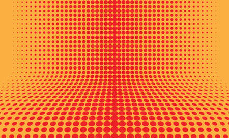 Abstract Yellow red halftone background vector illustration.のイラスト素材