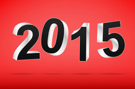Happy new year 2015 on red background. Vector Design.のイラスト素材