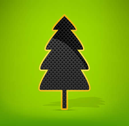 Christmas  tree on green background. Vector Design.のイラスト素材