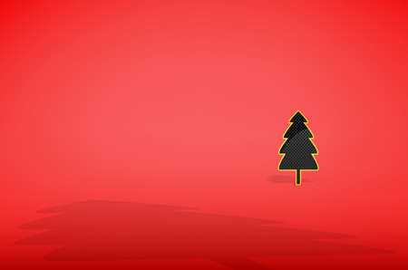 Christmas  tree on red background. Vector Design.のイラスト素材