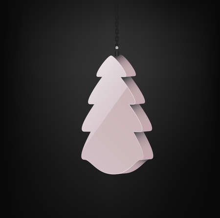 Christmas tree on black background. Vector Design.のイラスト素材