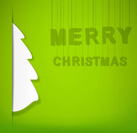 Christmas tree on green background. のイラスト素材
