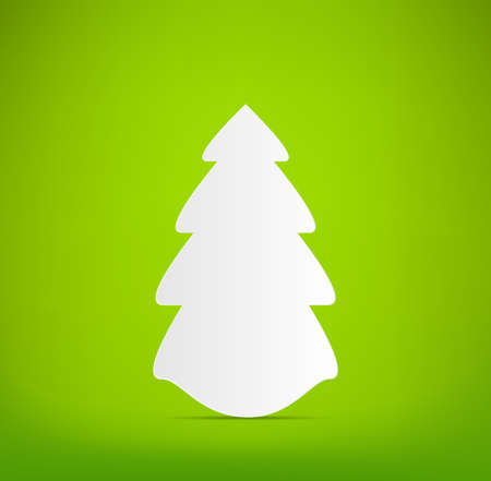 Christmas tree on green background. のイラスト素材