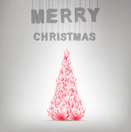 Red Christmas tree on  background. のイラスト素材
