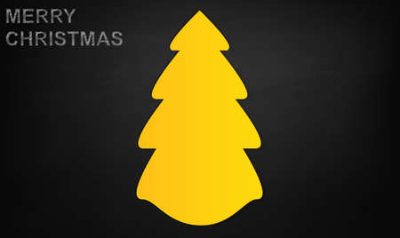 Yellow Christmas tree on  background.のイラスト素材