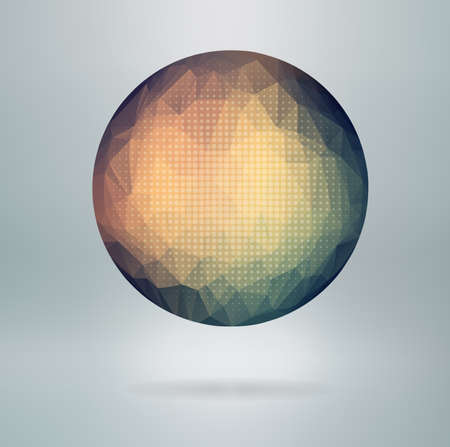 Abstract vector polygonal sphereのイラスト素材