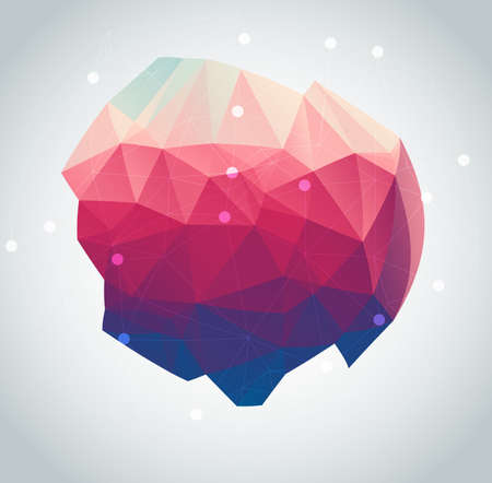 Low polygon geometry shape. Vector illustrationのイラスト素材